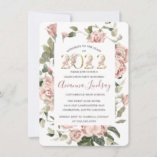 Klasse van 2022  Roze Afstuderen I Kaart (Voorkant)