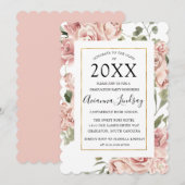 Klasse van 2022 Roze Afstuderen Kaart (Voorkant / Achterkant)