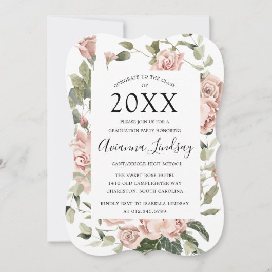 Klasse van 2022 roze Afstuderen Kaart (Voorkant)