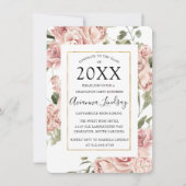 Klasse van 2022 Roze Afstuderen Rustic Kaart (Voorkant)