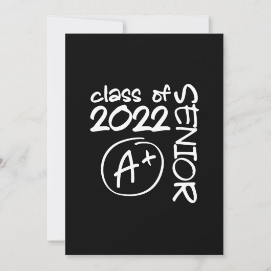 Klasse van 2022 Senior A+-Afstuderen Save The Date (Voorkant)