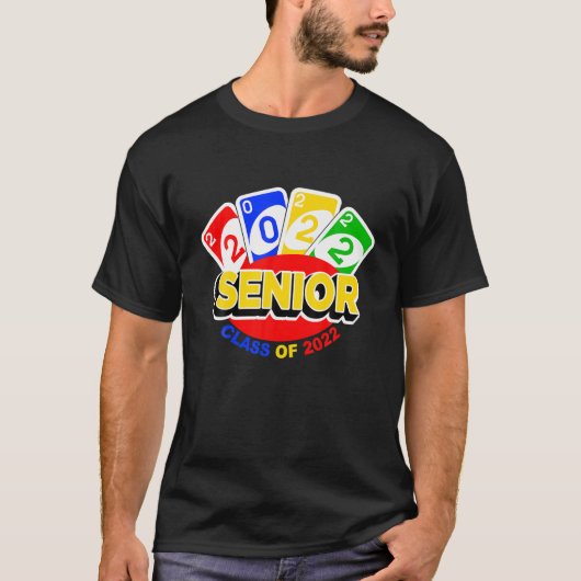 Klasse van 2022 Senior Year-Uno Style Afstuderen T-shirt (Voorkant)