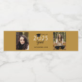 Klasse van 2023 | 2 foto's Afstuderen Waterfles Etiket (Enkel label)