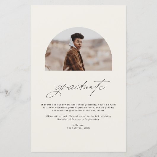 Klasse van 2023 Aankondiging Afstuderen beige Arch (Achterkant)