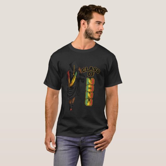 Klasse van 2023 Afro-Amerikaans Afstuderen T-shirt (Voorkant volledig)