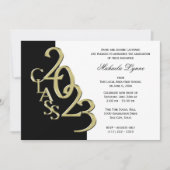 Klasse van 2023 Afstudeerder Gold en zwarte uitnod Kaart (Voorkant)