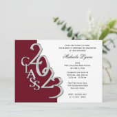 Klasse van 2023 Afstudeerder Silver en Burgundy Kaart (Staand voorkant)