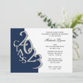 Klasse van 2023 Afstudeerder Silver en Navy Blue Kaart (Staand voorkant)