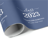 Klasse van 2023 Afstuderen blauw Cadeaupapier (Rol Hoek)