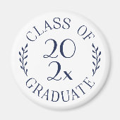 Klasse van 2023 Afstuderen Chic Navy Typography Ma Magneet (Voorkant)