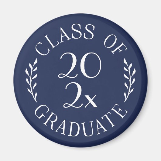 Klasse van 2023 Afstuderen Chic Typography Navy Bl Magneet (Voorkant)