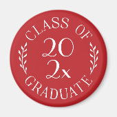 Klasse van 2023 Afstuderen Chic Typography Red Magneet (Voorkant)
