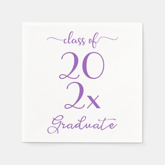 Klasse van 2023 Afstuderen elegante Violet Typogra Servet (Voorkant)