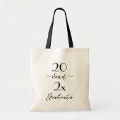 Klasse van 2023 Afstuderen elegante zwarte Typogra Tote Bag (Voorkant)