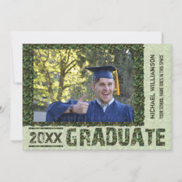 Klasse van 2023 Afstuderen Foto Camo Custom Party Kaart