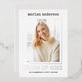 Klasse van 2023 afstuderen foto-folie zilver folie folie uitnodiging