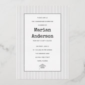 Klasse van 2023 afstuderen foto-folie zilver folie folie uitnodiging (Achterkant)