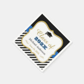 Klasse van 2023 Afstuderen Gold Black White Stripe Servetten (Hoek)