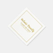 Klasse van 2023 Afstuderen Gold Brush Script Servet (Hoek)