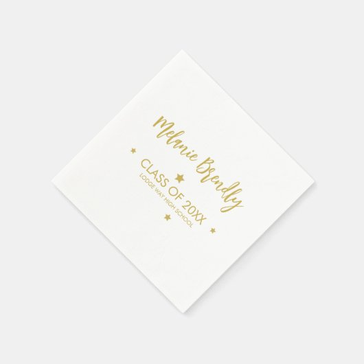 Klasse van 2023 | Afstuderen Gold Party-sterren Servet (Hoek)