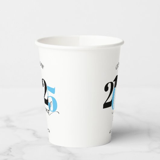 Klasse van 2023 Afstuderen Light BlueModern Tyopgr Papieren Bekers (Links)