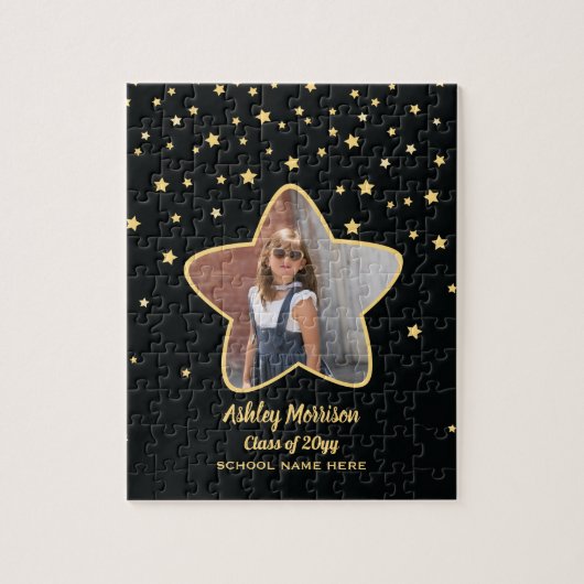 Klasse van 2023 Afstuderen met zwarte & goudsterre Legpuzzel (Verticaal)