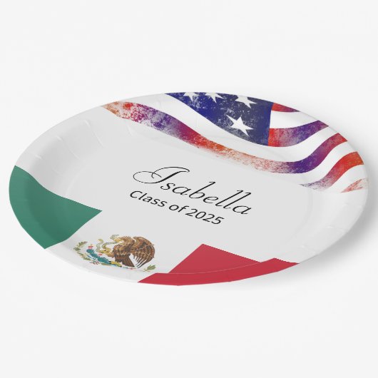 Klasse van 2023 Afstuderen Mexicaans-Amerikaanse Papieren Bordje (Gekanteld)