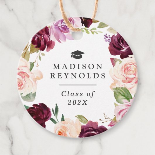 Klasse van 2023 Afstuderen Paars Afstuderen van Fl Bedankjes Labels (Voorkant)