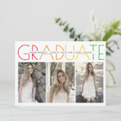 Klasse van 2023 Afstuderen regenboogfotocollage Kaart (Staand voorkant)