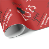 Klasse van 2023 Afstuderen Rood Cadeaupapier (Rol Hoek)
