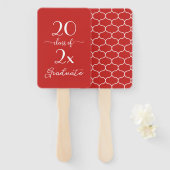 Klasse van 2023 Afstuderen rood wit ogeenpatroon Handwaaier (Voorkant en achterkant)