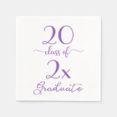 Klasse van 2023 Afstuderen Violet Typografie Servetten (Voorkant)