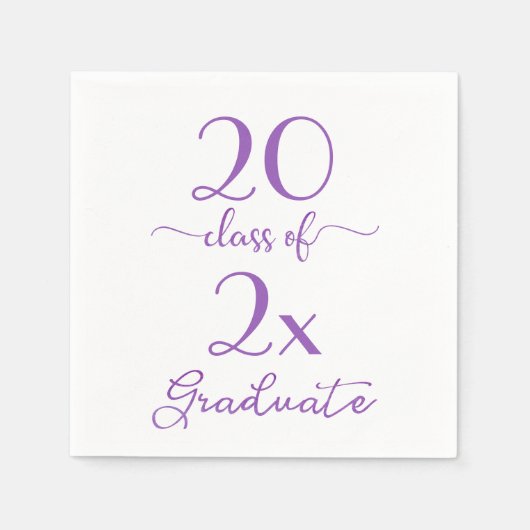Klasse van 2023 Afstuderen Violet Typografie Servetten (Voorkant)