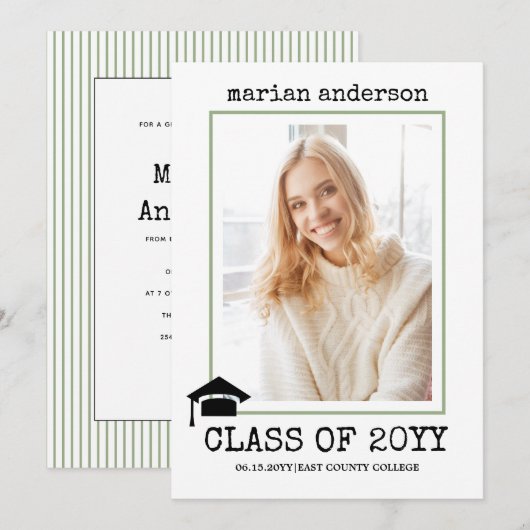 Klasse van 2023 afstuderen voor schrijfmachine kaart (Voorkant / Achterkant)