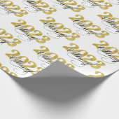 Klasse van 2023 Afstuderen voor zwarte en gouden T Cadeaupapier (Hoek)