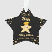 Klasse van 2023 Black en Gold Super Star-Afstudere Ornament (achterkant)
