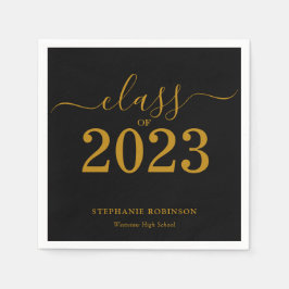 Klasse van 2023 Black Gold Afstuderen Servet