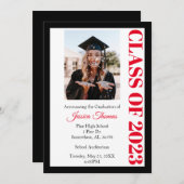 Klasse van 2023 Black Photo Afstuderen Kaart (Voorkant / Achterkant)