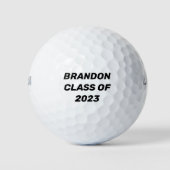 Klasse van 2023 Black Text Afstuderen College Golfballen (Voorkant)