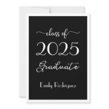 Klasse van 2023 Black White Elegant Graduation Par