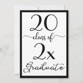 Klasse van 2023 Black White Script Graduation Part Kaart (Voorkant)