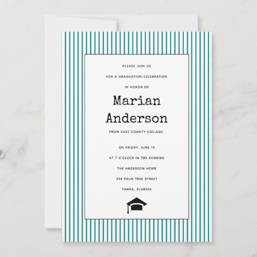 Klasse van 2023 blauwgroen afstuderen met schrijfm kaart (Achterkant)