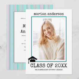 Klasse van 2023 blauwgroen afstuderen met schrijfm kaart