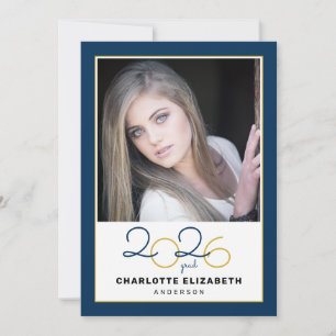 Klasse van 2023 Blue 2 Photo Afstuderen Invitation