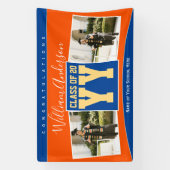 Klasse van 2023 Blue Oranje Gold Afstuderen Foto Spandoek (Verticaal)