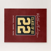 Klasse van 2023 Burgundy Black en Gold Afstuderen Legpuzzel (Horizontaal)