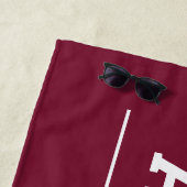 Klasse van 2023 Burgundy Red, Afstuderen naam Strandlaken (In situ)