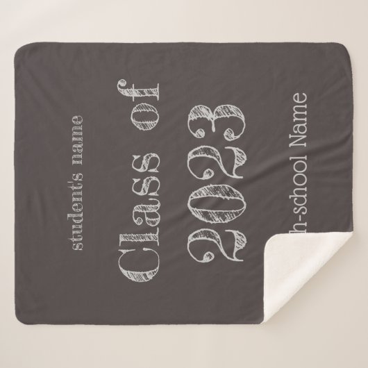 Klasse van 2023-chalkboardstijl sherpa deken (Voorkant (horizontaal))