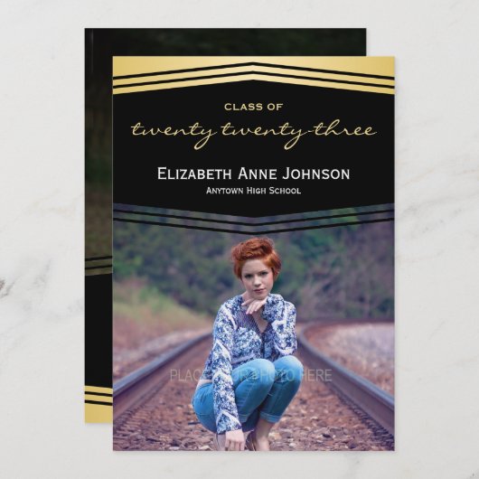 Klasse van 2023 Deco-Afstuderen Kaart (Voorkant / Achterkant)