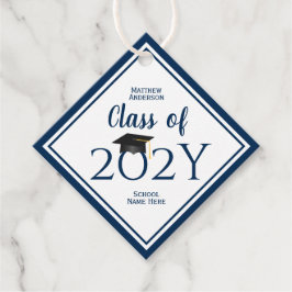 Klasse van 2023 Eenvoudig legant blauw Afstuderen  Bedankjes Labels